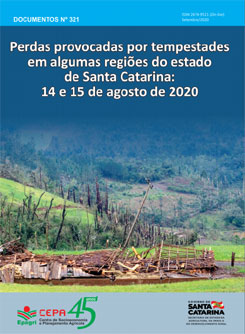 Perdas provocadas por tempestades em algumas regiões do estado de Santa Catarina: 14 e 15 de agosto de 2020