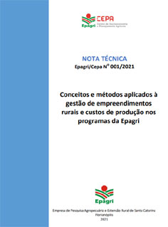 Conceitos e métodos aplicados à gestão de empreendimentos rurais e custos de produção nos programas da Epagri – 2021