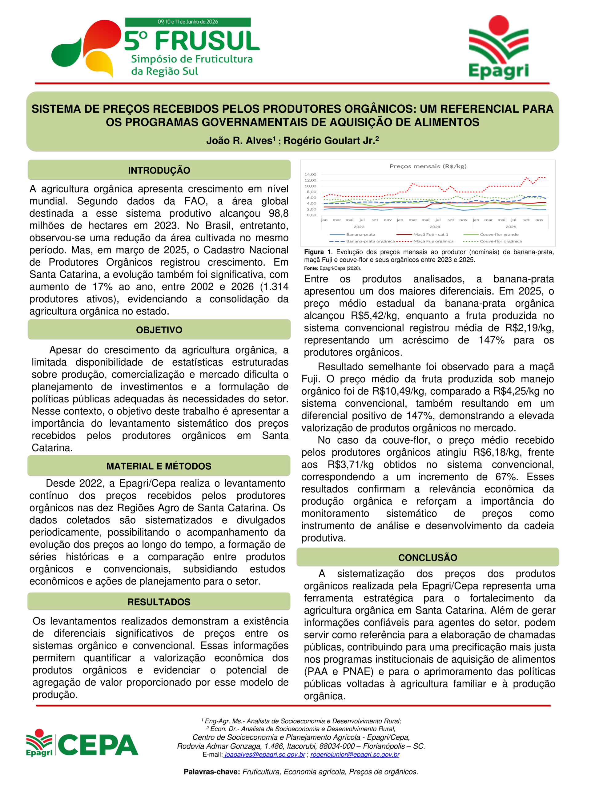Sistema de preços recebidos pelos produtores orgânicos: um referencial para os programas governamentais de aquisição de alimentos